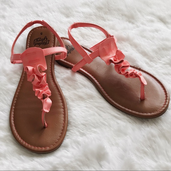 girls coral sandals
